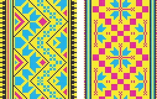 pixel pattern templates flat colorful symmetric decor