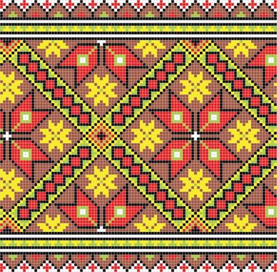 fabric pixel pattern template colorful flat symmetrical decor