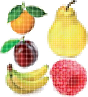 pixel vector fruits