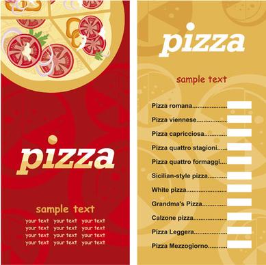 pizza menu elements vector