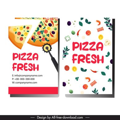 pizza restaurant business card template cooking elements 