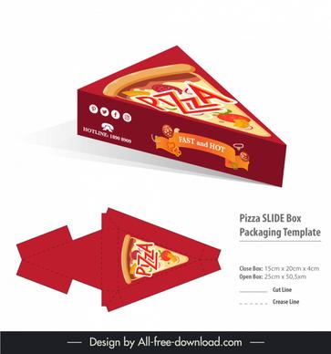 pizza slide box packaging template elegant 3d
