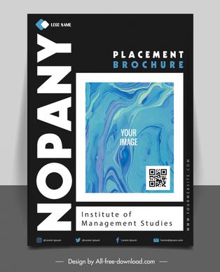 placement brochure template contrast abstract watercolors decor
