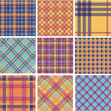 plaid fabric patterns seamless vector