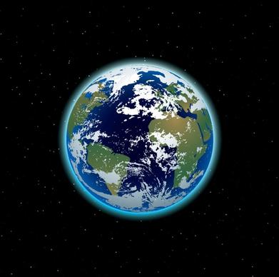 universe painting earth icon colored realistic design