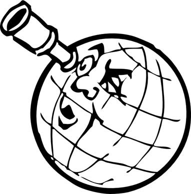 Planet With Spyglass clip art