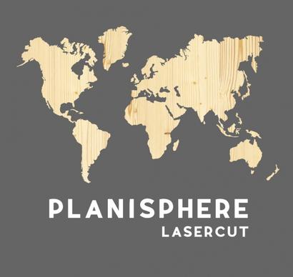 planisphere lasercut wood taglio laser