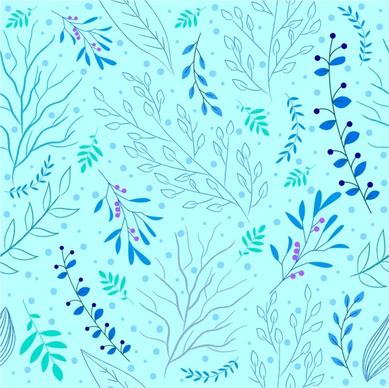 plant background repeating blue icons decoration