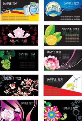 plant flowers theme card template vector