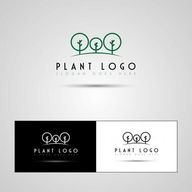 plant logo sets tree icons decoration