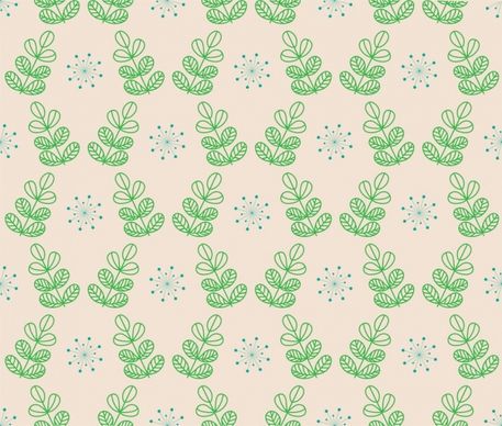 plants pattern sketch green decoration repeating style