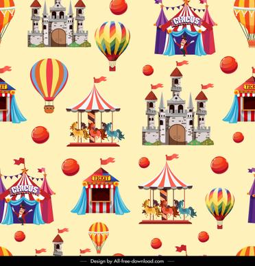 playground symbols pattern recreational icons sketch colorful repeating