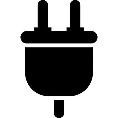 plug sign icon flat symmetric silhouette sketch