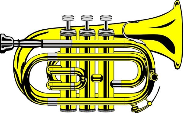 Pocket Trumpet B Flat (colour) clip art
