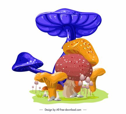 poison mushroom painting colorful growth sketch