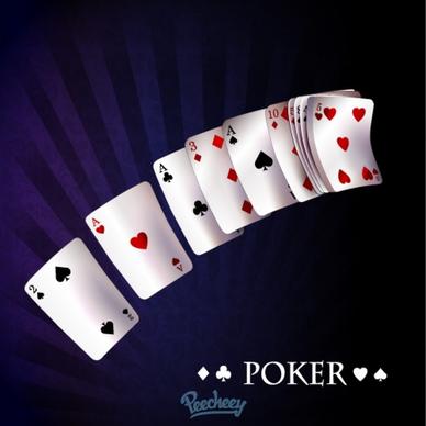 poker cards flying through the air illustration