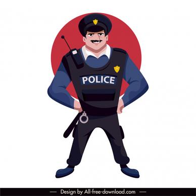policeman icon uniformed man sketch cartoon character