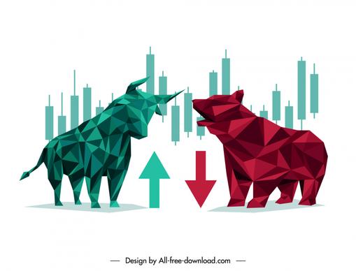 polygon buffalo bear candlestick chart stock trading design elements low  sketch