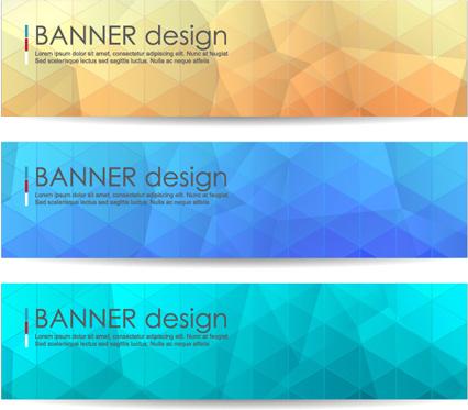polygonal modern banner vector set