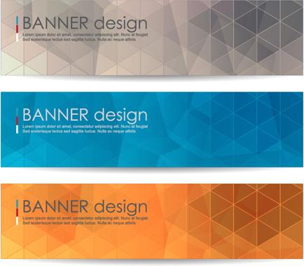 polygonal modern banner vector set