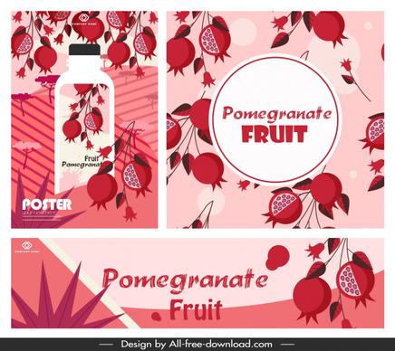 pomegranate juice advertising banners classical red decor