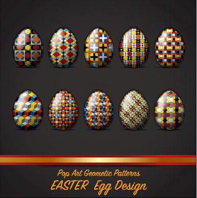 pop art geometic pattern easter egg vector