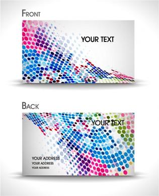 business card template 3d abstract colorful circles sketch