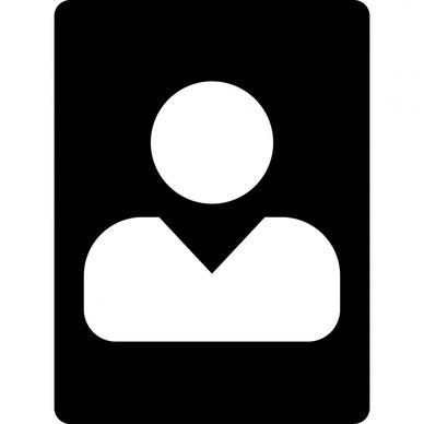 portrait image sign icon flat contrast person icon outline