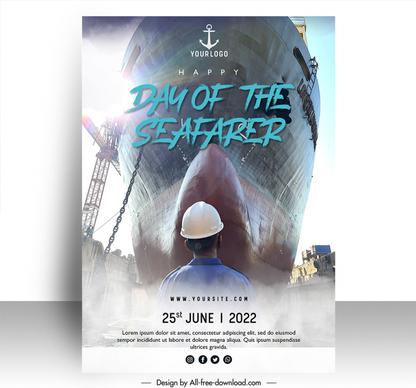 poster international day of the seafarer template shipbuilding industry sketch