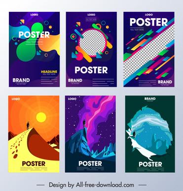 poster templates colorful abstract adventure themes