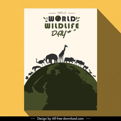 poster world wildlife day poster earth species sketch silhouette design