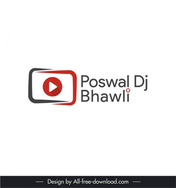 poswal dj bhawli youtube channel logo geometric shape texts