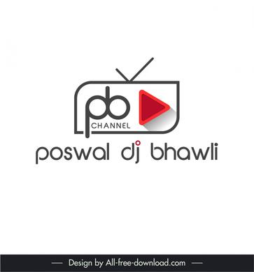 poswal dj bhawli youtube channel logotype flat geometry shape