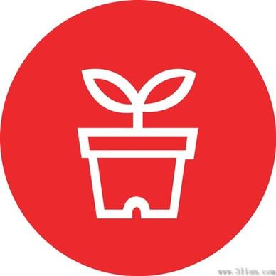 potted red background vector icons