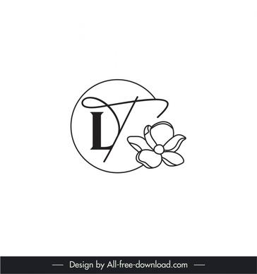 pottery stamp lt template elegant flat classical handdrawn floral texts circle sketch