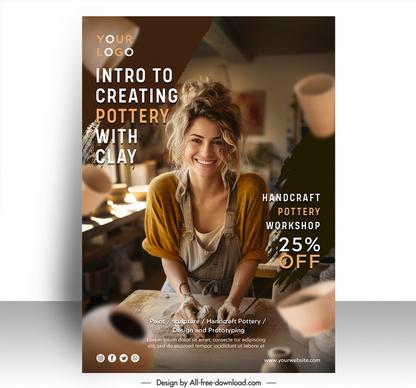 pottery training poster template dynamic elegance