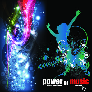 power of music flyer vector template