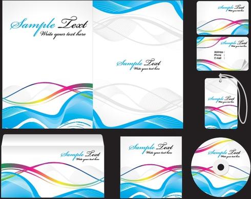 corporate identity sets modern dynamic colorful curves decor