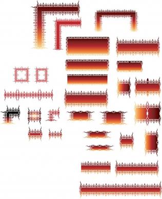 border templates collection red shaggy symmetrical decor