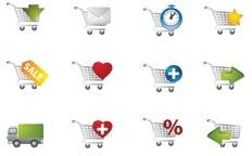 practical shopping cart icon vector