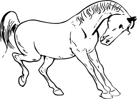 Prancing Horse Outline clip art