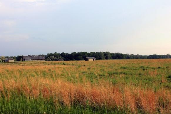 prarie and village at prophetstown state park indiana