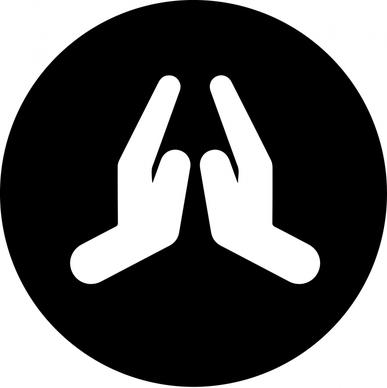 pray sign template contrast symmetric hands circle sketch