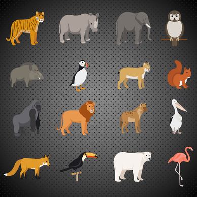 precious animals icons vector illustration