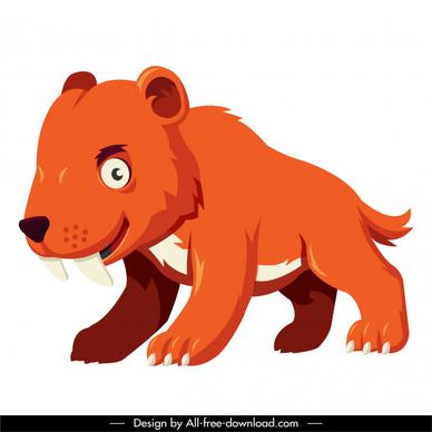 prehistoric bear icon colored cartoon character sketch