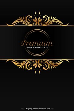 premium background elegant symmetric black golden decor
