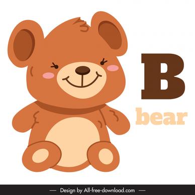 preschool education design elements b text handdrawn cartoon bear sketch