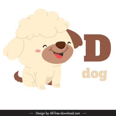 preschool education design elements cute puppy d text sketch cartoon design