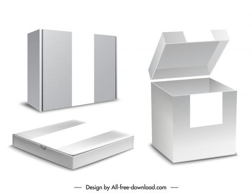 present box icons modern elegant 3d outline