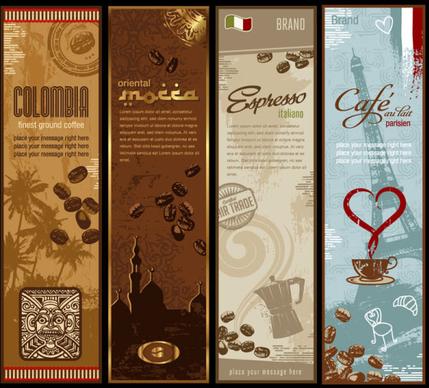 presentation of creative coffee cards design elements vector